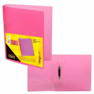 Idena Ringbuch A4 2 Ringe PP, transluzent pink, - Rückenbreite 35mm