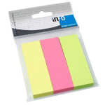 Haftnotizen 75x25mm 3 Neonfarben a 100 Blatt