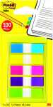 Post-it Index Mini - 11,9 x 43,2 mm, sortiert, Etui mit 5x 20 Streifen
