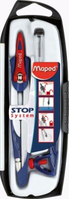 Zirkel 3tlg.   grau+blau sort. Maped M196100 m.Stop-System