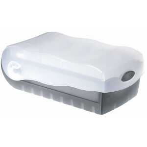 HAN Karteibox CROCO - A8 quer, für 500 Karten, grau-transluzent