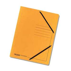 Falken Falken Einschlagmappe Karton gelb, 3 Klappen, mit Gummizug