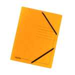 Falken Falken Einschlagmappe Karton gelb, 3 Klappen, mit Gummizug
