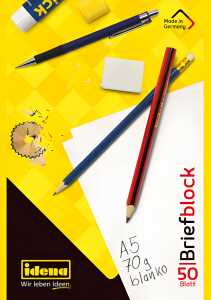 Idena Briefblock FSC-Mix blanko A5 kopfgeleimt