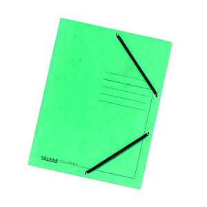 Falken Falken Einschlagmappe Karton grün, 3 Klappen, mit Gummizug