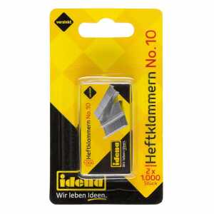 Idena Heftklammern No.10 2 x 1.000 Stück, verzinkt