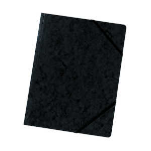 Falken Eckspanner Karton schwarz mit Gummizug, für DIN A4