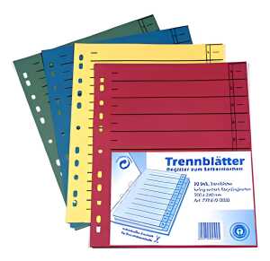 Trennblatt A4 20ST ungeöst sort WEKRE 951009920 9519908420