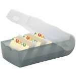 HAN Karteibox CROCO - A7 quer, für 900 Karten, grau-transluzent