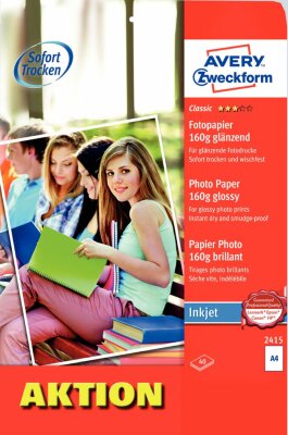 Zweckform 2415 Classic Inkjet Fotopapier - DIN A4, glänzend, 40 Blatt