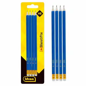 Idena Bleistift FSC100% 4St.,Härte HB,m.Radiertip