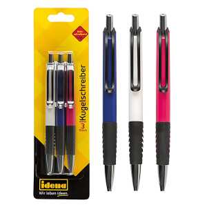 Kugelschreiber 3er Set, Kugelschreiber in 3 Farben schwarzschreibend