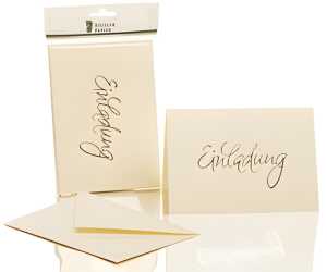 Briefkarte B6 HD 5/5 chamois RÖSSLER 1181955008 EINLADUNG