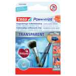 tesa Powerstrips Large - ablösbar, Tragfähigkeit 1 kg, transparent