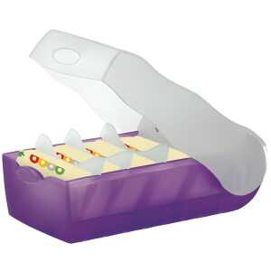 HAN Karteibox CROCO - A8 quer, für 500 Karten, lila-transluzent