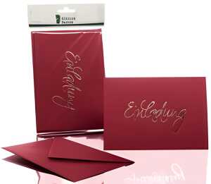 Briefkarte B6 HD 5/5 rosso RÖSSLER 1181955072 EINLADUNG