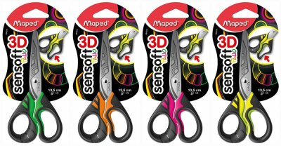 Bastelschere 3D Fluo sortiert MAPED M484310 Sensoft  13 cm