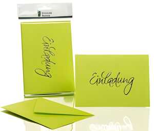 Briefkarte B6 HD 5/5 maigrün RÖSSLER 1181955022 EINLADUNG