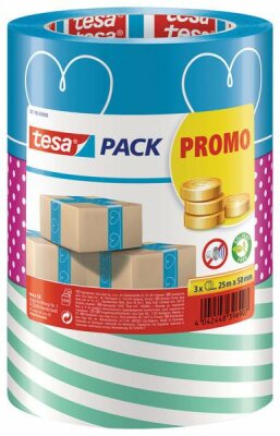 Tesapack Color Packband 3 Rollen 25m x 50mm - bestehend aus 3 Rollen a 25m x 50mm