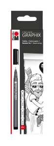Marabu Fineliner Graphix black, 4er