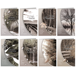 SKOR Trauerkarten Fotomotiv+Spruch sortiert 11,5x17,5 cm 1St