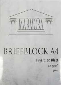Briefblock A4 Marmora 50 Blatt, grau