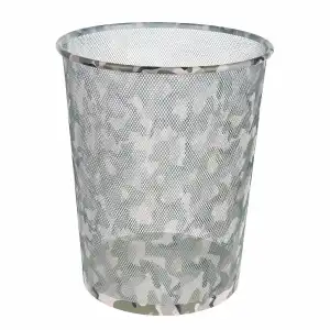 Idena Papierkorb Metall Camouflage,ca. 17,7 Liter - Ø294 x 359mm