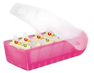HAN Karteibox CROCO - A7 quer, für 900 Karten, pink-transluzent