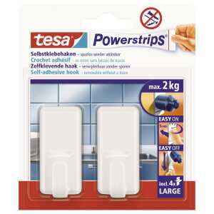 tesa Powerstrips Haken LARGE Classi c, weiss (8758010)