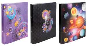 Idena Ringbuch A4 2Ringe 3D,3 Motive,Rückenbr.35mm