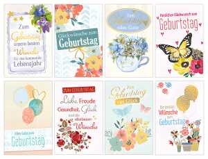 SKOR Glückwunschkarten Geburtstag - sortiert M1 1St
