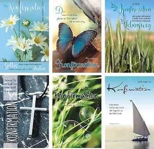 Glückwunschkarten 100er Konfirmation 6fach - sortiert