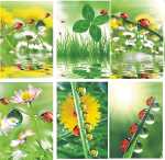 Glückwunschkarten 100er Blumen blanko 6fach -...