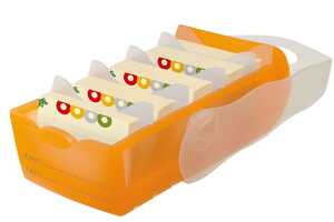 HAN Karteibox CROCO - A7 quer, für 900 Karten, orange-transl.