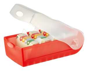 HAN Karteibox CROCO - A7 quer, für 900 Karten, rot-transluzent