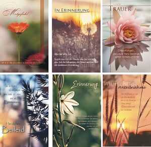 Glückwunschkarten 100er Trauer 6fach sortiert 4033683866706