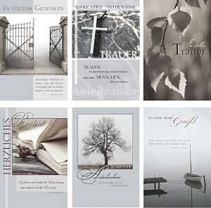 Glückwunschkarten 100er Trauer 6fach sortiert 4033683831605