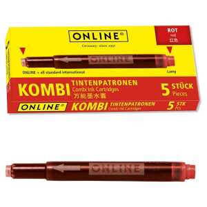 Kombi-Patrone rot, 5 St. f. Standard- u.Lamy-FH