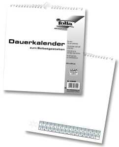 Bastelkalender 23x24cm weiß FOLIA 23600 immerwährend