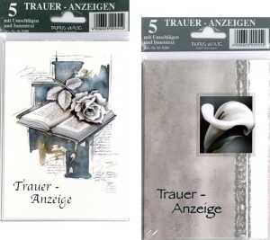 TAUN Trauer- Anzeige 5er Pack 1St