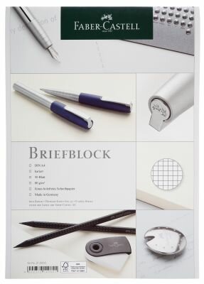 Briefblock A4 kar.FSC-Mix Faber Castell,50 Blatt - 80g/m²Papier, 250g/m² Deckel,425g/m² Rückwand