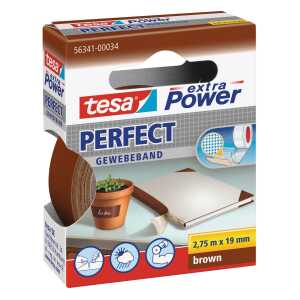 tesa Gewebeklebeband extra Power Perfect - 2,75 m x 19 mm, braun