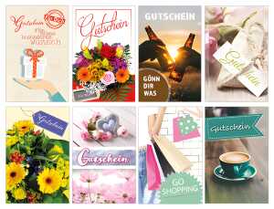SKOR Gutscheinkarten 11.5 x 17,5 cm verschiedene Motive 1St