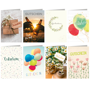 SKOR Gutscheinkarten 11.5 x 17,5 cm verschiedene Motive 1St