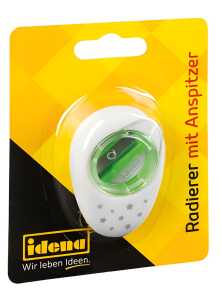 Idena Radierer 2in1 mit Anspitzer grün