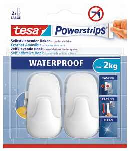 Tesa Powerstrips Haken Plastik weiß large - Waterproof