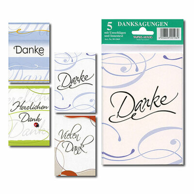 TAUNUS-VERLAG Danksagungen 5er Pack  Goldschrift