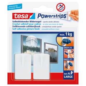 tesa Powerstrips Bilder-Nagel, weiß , Haltekraft: max. 1 kg (8756187)