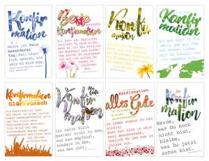 Glückwunschkarten Konfirmation mit Spruch 11,5 cm x 17,5 cm / sortiert