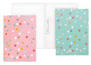 Schnellhefter Karton A4 Motiv "Dots", rosa & mint m Punkten für Kinder
